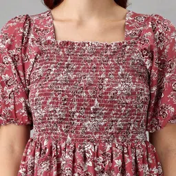 Jash Creation Women Floral Printed Fit & Flare Midi Dress image 3