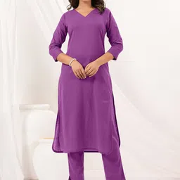KALINI Women Regular Pure Cotton Kurta with Trousers-picture-13