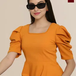 Mast & Harbour Women Pack Of-2 Puff Sleeve Peplum Top-picture-19