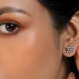 CANDERE A KALYAN JEWELLERS COMPANY Asteroids Miracle Plate Women 18Kt Gold Earrings-picture-18