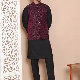 Anouk Embroidered Nehru Jacket image 5