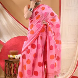 DESH BIDESH Polka Dot Printed Saree image 4