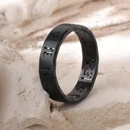 Yellow Chimes Men Stainless Steel Buddism Prayer Band Style Finger Ring image 3