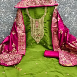 LeeliPeeri Designer Embroidered Unstitched Dress Material image 3