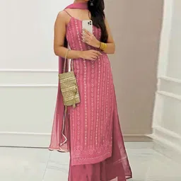 Altecia Women Regular Sequinned Kurta with Palazzos image 3