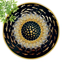 Aura Black & Gold-Toned 1 Piece Wood Abstract Wall Paintings-picture-31