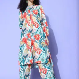 KSUT Women Floral Printed Regular Kurta with Trousers-picture-26