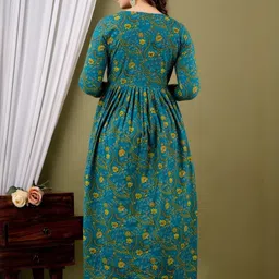 FASHION CLOUD Floral Printed Pure Cotton Maternity Anarkali Kurti image 2