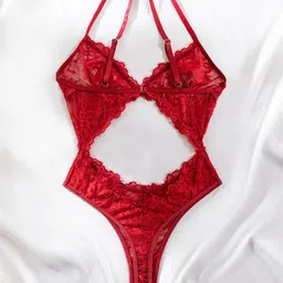 VAGHBHATT Self-Designed Lace Halter Neck Baby Doll image 3