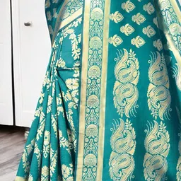 Parampara Ethnic Motifs Woven Design Zari Pure Silk Banarasi Saree image 4