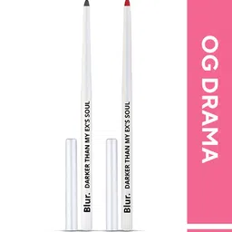 BLUR INDIA Set Of 2 Darker Than My Ex's Soul Kajal & Lipliner- Black & Red-image-57