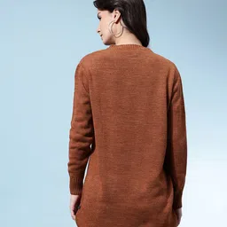 glitchez Oversized Self Design Sweater Dress image 2