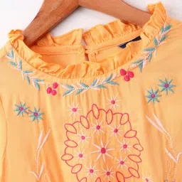Pine Kids Full Sleeves Embroidery Top - Yellow image 5