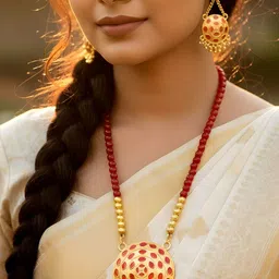 Balaji Gold Gold-Plated Artificial Beaded Necklace And Earrings-image-37