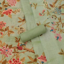 Soch Floral Printed Linen Unstitched Dress Material image 3