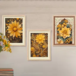 walllane Floral Wall Art With Frame Home Decor Wall Painting For Living Room Office Bedroom-picture-28
