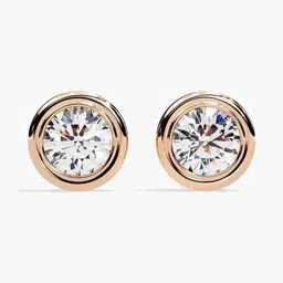 VALANOVA BIS Hallmark 18 Kt Rose Gold 1.50 Carat Lab Grown Diamond Studded Studs - 2.95 g-picture-29