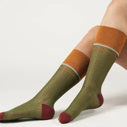 Theater Women Colourblocked Calf Length Socks-image-24