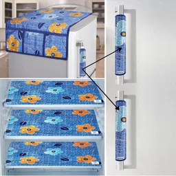 E-Retailer Blue 6 Pieces Printed Refrigerator Covers With Pocket-picture-20
