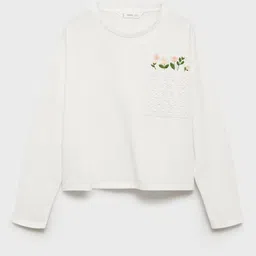 Mango Kids Girls Drop-Shoulder Sleeves Pure Cotton T-shirt-picture-48