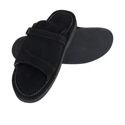 DFR Men Black Fabric Comfort Sandals image 3
