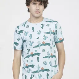 LOCOMOTIVE Men Graphic Printed Round Neck Cotton Slim Fit T-shirt-image-78