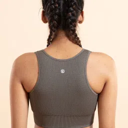 Nykd by Nykaa All Day Seamless Sports Bra with removable cookies - NYK096 Beetle Green image 4