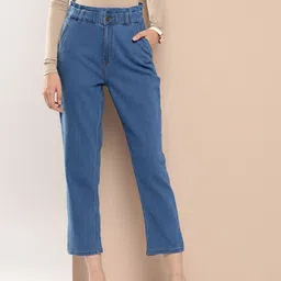 Chemistry Women Bootcut Cropped Pure Cotton Jeans-image-54