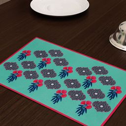 SEJ by Nisha Gupta Blue Set of 6 Printed Table Placemats-picture-44