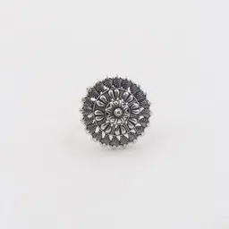 NAMAN ARTS Silver-Plated Oxidised Adjustable Finger Ring-picture-11