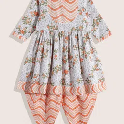 Sangria Girls Floral Printed Kurta with Dhoti Pants-picture-28