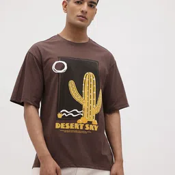 The Roadster Life Co. Embossed Graphic Print Relaxed Pure Cotton T-shirt image 4