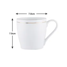 SONAKI Set of 6 White Bone China Tea Cups With 24K Gold Print image 4