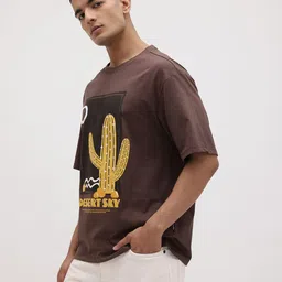 The Roadster Life Co. Embossed Graphic Print Relaxed Pure Cotton T-shirt image 5