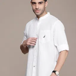 Nautica Men Smart Slim Fit Cotton Linen Casual Shirt image 5
