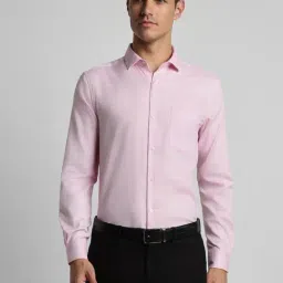 Peter England Pink Cotton Slim Fit Shirt-picture-17