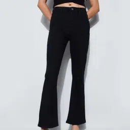 Ginger By Lifestyle Black Cotton Regular Fit Jeans-image-23