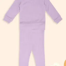 Pantaloons Baby Girls Pastel Lilac Textured Thermal Set-picture-32