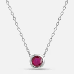 mia by tanishq Radiant Ruby Silver Necklace for Women 925 Silver image 5