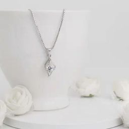 GIVA Anushka Sharma 92.5 Sterling Silver Falling Dew Pendant with Chain-picture-13