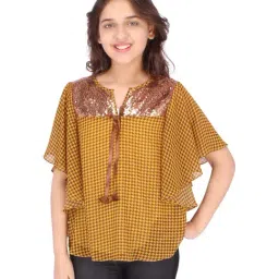 Cutecumber Kids Mustard Printed Top-picture-30