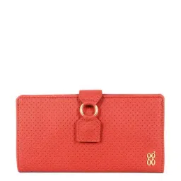Baggit Red Textured Bi-Fold Wallet for Women-image-34