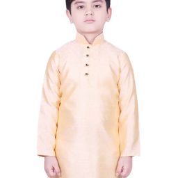SG Yuvraj Kids Yellow Solid Full Sleeves Kurta-picture-24