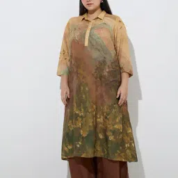 Diza by Westside Mustard Nature-Inspired A-Line Kurta-picture-46