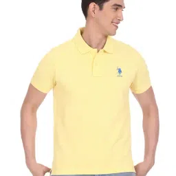 U.S. Polo Assn. Yellow Cotton Regular Fit Polo T-Shirt-picture-44