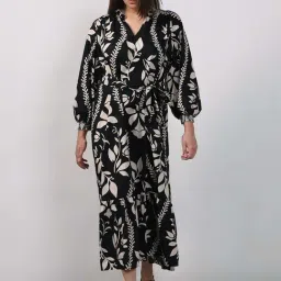 Vero Moda Curve Black Cotton Flare Fit Printed Dress-picture-27