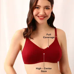 Clovia Red Cotton T-Shirt Bra image 5