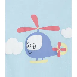 MINIKLUB Boys Blue & Coral Printed Bodysuit with Shorts image 5