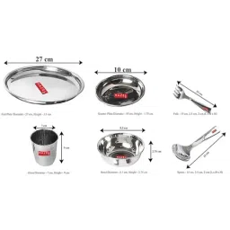 HAZEL Silver Stainless Steel Dinner - Set of 36 image 2