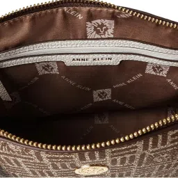 Anne Klein Brown & White Printed Tote Handbag with Wallet image 5